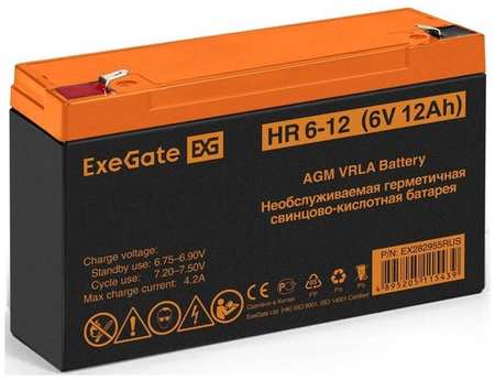 Аккумуляторная батарея для ИБП EXEGATE EX282955 6В, 12Ач [ex282955rus] 9668576346