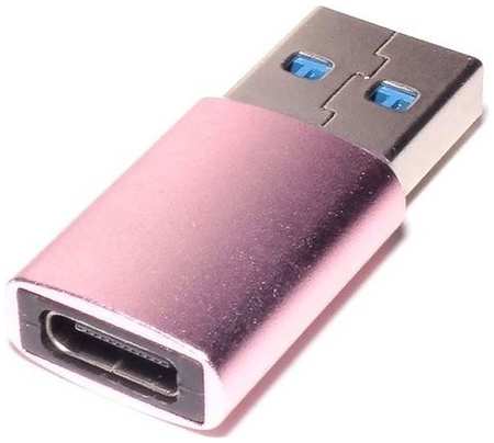 Адаптер USB2.0 PREMIER 6-071, USB 2.0 A(m) (прямой) - USB Type-C (f) (прямой), пакет, розовый