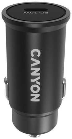 Автомобильное зарядное устройство Canyon CNS-CCA20B, USB type-C, 20Вт, 3A, черный 9668590776
