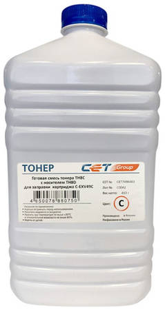 Тонер CET TF8C/TF8D, для Canon C3325i/3330i/3320, голубой, 463грамм, бутылка, девелопер 9668683873