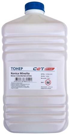 Тонер CET NF5M, для Konica Minolta Bizhub C220/280/360, пурпурный, 500грамм, бутылка 9668689092