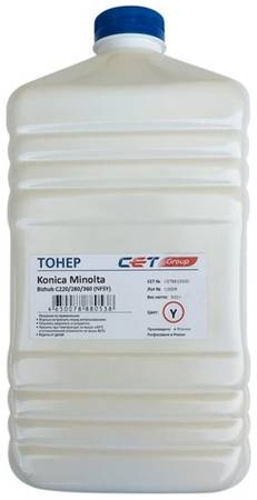 Тонер CET NF5Y, для Konica Minolta Bizhub C220/280/360, желтый, 500грамм, бутылка 9668689097
