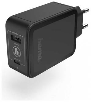 Сетевое зарядное устройство HAMA H-183321, USB-C + USB-A, 3A