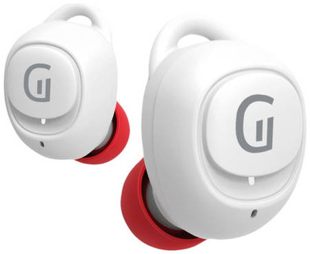 Наушники Groher EarPods i50, Bluetooth, внутриканальные, белый/красный 9668739458