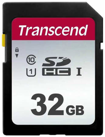 Карта памяти SDHC UHS-I U1 Transcend 32 ГБ, 100 МБ/с, Class 10, TS32GSDC300S, 1 шт., без адаптера