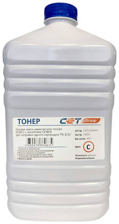 Тонер CET CE38-C, для KONICA MINOLTA Bizhub C227/287, 467грамм, бутылка