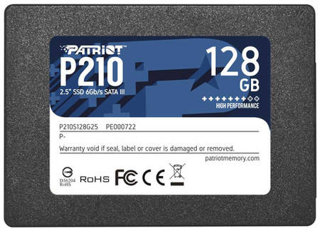 SSD накопитель Patriot P210 P210S128G25 128ГБ, 2.5″, SATA III, SATA