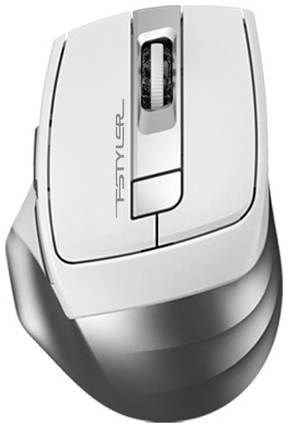 Мышь A4TECH Fstyler FB35, оптическая, беспроводная, USB, белый и серый [fb35 icy white] 9668795544