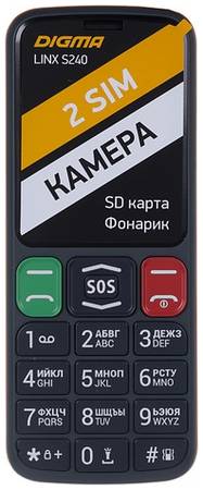 Сотовый телефон Digma Linx S240, серый/оранжевый