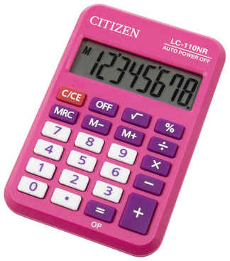 Калькулятор Citizen Cool4School, LC110NRPK, 8-разрядный