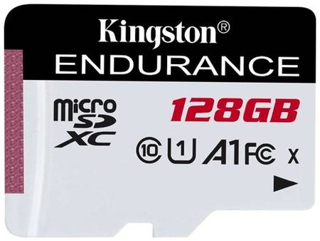 Карта памяти microSDXC UHS-I U1 Kingston High Endurance 128 ГБ, 95 МБ/с, Class 10, SDCE/128GB, 1 шт., без адаптера 9668827602