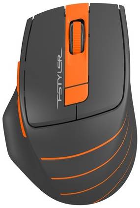 Мышь A4TECH Fstyler FG30, оптическая, беспроводная, USB, серый и оранжевый [fg30 orange] 9668829106