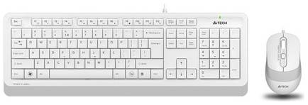 Комплект (клавиатура+мышь) A4TECH Fstyler F1010, USB, проводной, белый [f1010 white] 9668829110