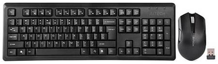 Комплект (клавиатура+мышь) A4TECH V-Track 4200N, USB, беспроводной, черный 9668829134