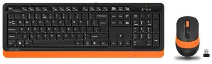 Комплект (клавиатура+мышь) A4TECH Fstyler FG1010, USB, беспроводной, черный и оранжевый [fg1010 orange] 9668829192