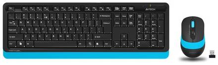 Комплект (клавиатура+мышь) A4TECH Fstyler FG1010, USB, беспроводной, черный и синий [fg1010 blue] 9668829196