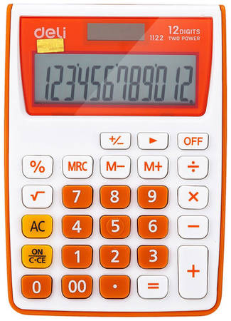 Калькулятор Deli E1122/OR, 12-разрядный