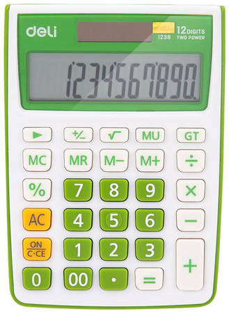 Калькулятор Deli E1238/GRN, 12-разрядный