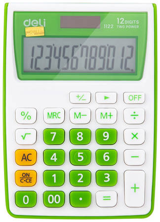 Калькулятор Deli E1122/GRN, 12-разрядный