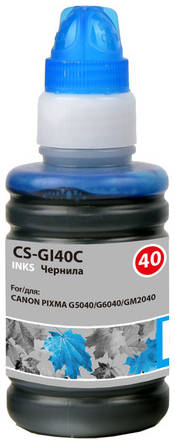 Чернила Cactus CS-GI40C GI-40, для Canon, 70мл, голубой 9668851158