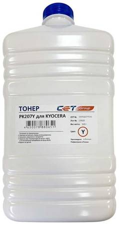 Тонер CET PK207, для Kyocera Ecosys M8124cidn/8130cidn, 500грамм, бутылка