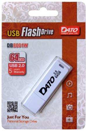 Флешка USB DATO DB8001 64ГБ, USB2.0, [db8001w-64g]