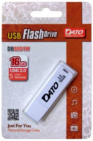 Флешка USB DATO DB8001 16ГБ, USB2.0, [db8001w-16g]