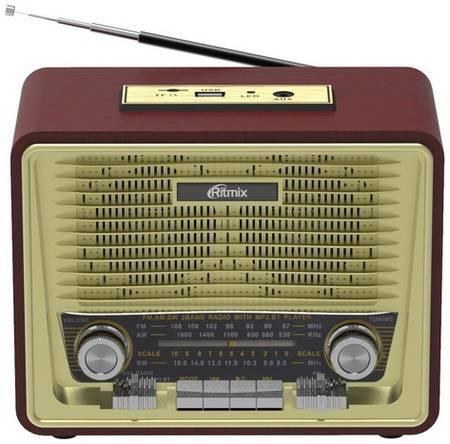 Радиоприемник Ritmix RPR-088, коричневый 9668891458