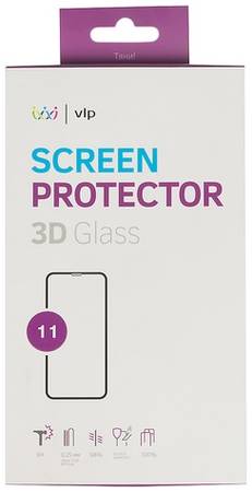Защитное стекло для экрана VLP VLP-3DGL19-61BK для Apple iPhone 11 3D, 1 шт, с аппликатором для разглаживания, черный 9668895262