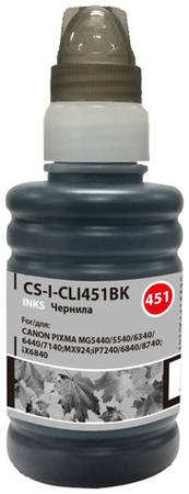 Чернила Cactus CS-I-CLI451BK, для Canon, 100мл, черный 9668898747