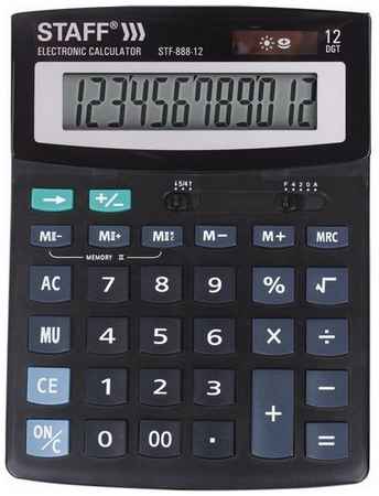 Калькулятор STAFF STF-888, 12-разрядный, черный 9668918044