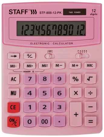 Калькулятор STAFF STF-888, 12-разрядный, розовый 9668918087