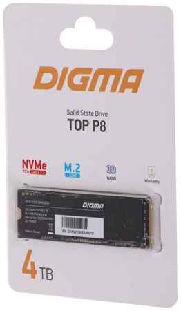 SSD накопитель Digma Top P8 DGST4004TP83T 4ТБ, M.2 2280, PCIe 4.0 x4, NVMe, M.2, rtl 9668937037