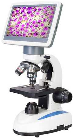 Микроскоп LEVENHUK D85L LCD, световой/оптический/биологический/цифровой, 40-1600x, на 3 объектива, белый [78902] 9668944549