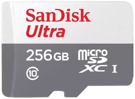 Карта памяти microSDXC UHS-I U1 Sandisk Ultra 256 ГБ, 100 МБ/с, Class 10, SDSQUNR-256G-GN3MN, 1 шт., без адаптера
