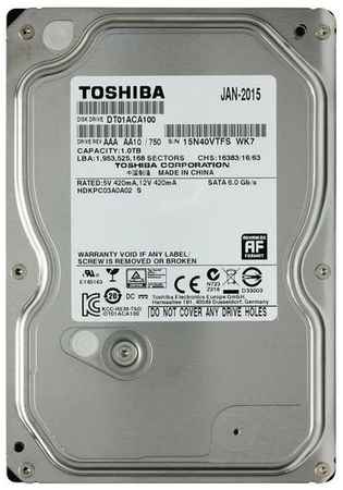Жесткий диск Toshiba DT01ACA100, 1ТБ, HDD, SATA III, 3.5″ 9668952542