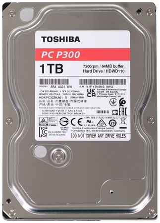 Жесткий диск Toshiba P300 HDWD110UZSVA, 1ТБ, HDD, SATA III, 3.5″ 9668957096