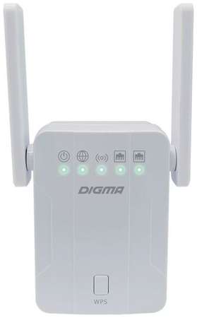 Повторитель беспроводного сигнала Digma D-WR300, белый 9668960542
