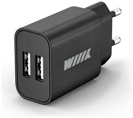 Сетевое зарядное устройство Wiiix UNN-1-2-03, 2xUSB, 2.4A, черный 9668977017