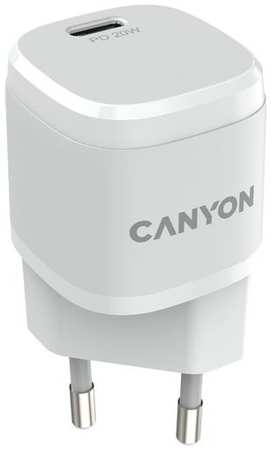 Сетевое зарядное устройство Canyon H-20-05, USB-C, 20Вт, 3A, белый [cne-cha20w05] 9668978122