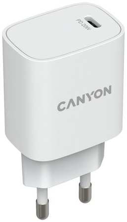 Сетевое зарядное устройство Canyon H20-02, USB-C, 20Вт, 3A, белый [cne-cha20w02] 9668978124