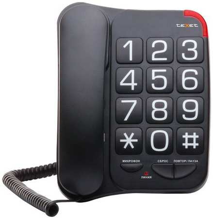 Проводной телефон TeXet ТХ-201, черный 966957762