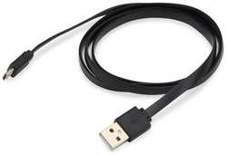 Кабель Buro micro USB (m) - USB (m), 1м, плоский, 2A, черный [bhp microusb 1m flat]