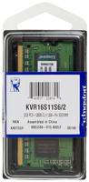 Оперативная память Kingston Valueram KVR16S11S6/2 DDR3 - 1x 2ГБ 1600МГц, для ноутбуков (SO-DIMM), Ret