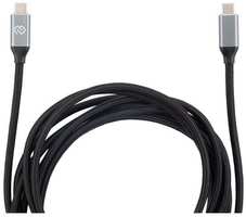 Кабель Digma USB Type-C (m) - USB Type-C (m), 3м, черный [d-type-c-usb3.2-100w-4k-3m]