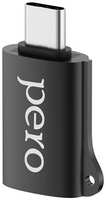 Адаптер OTG PERO AD02, USB Type-C (m) - USB (f), черный [prad02tubk]