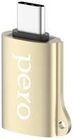 Адаптер OTG PERO AD02, USB Type-C (m) - USB (f), золотистый [prad02tugd]