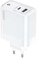 Сетевое зарядное устройство PERO TC15, USB-A, USB-C, 65Вт, 3A, [тс15w]