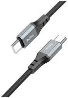 Кабель Hoco Spear, USB Type-C (m) - USB Type-C (m), 1м, 3A, черный [x86 type-c to type-c]