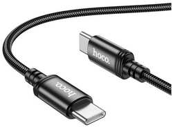 Кабель Hoco X89 Wind, USB Type-C (m) - USB Type-C (m), 1м, в оплетке, 3A, черный [x89 wind type-c to type-c]